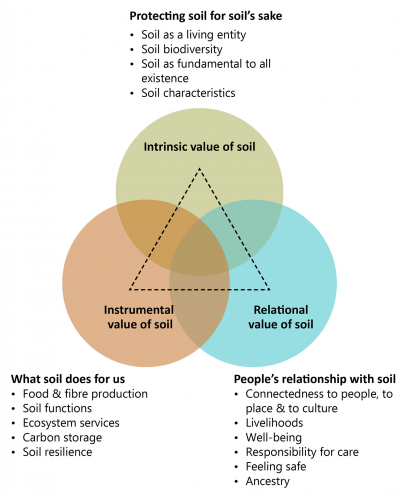 Figure 2: Nature Futures Framework applied to soil (adapted from PBL 2018. Report on the Workshop ‘Next Steps in Developing Nature Futures’. The Hague, Netherlands: Environmental Assessment Agency). Figure 2: Nature Futures Framework applied to soil (adapted from PBL 2018. Report on the Workshop ‘Next Steps in Developing Nature Futures’. The Hague, Netherlands: Environmental Assessment Agency).